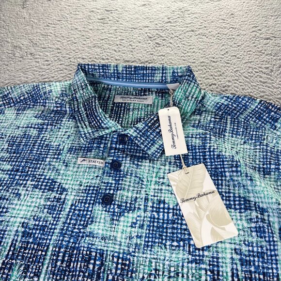 Tommy Bahama The Bahama Coast Shirt Mens XXL Blue Green Rosaria Palms Hawaiian - Picture 1 of 10